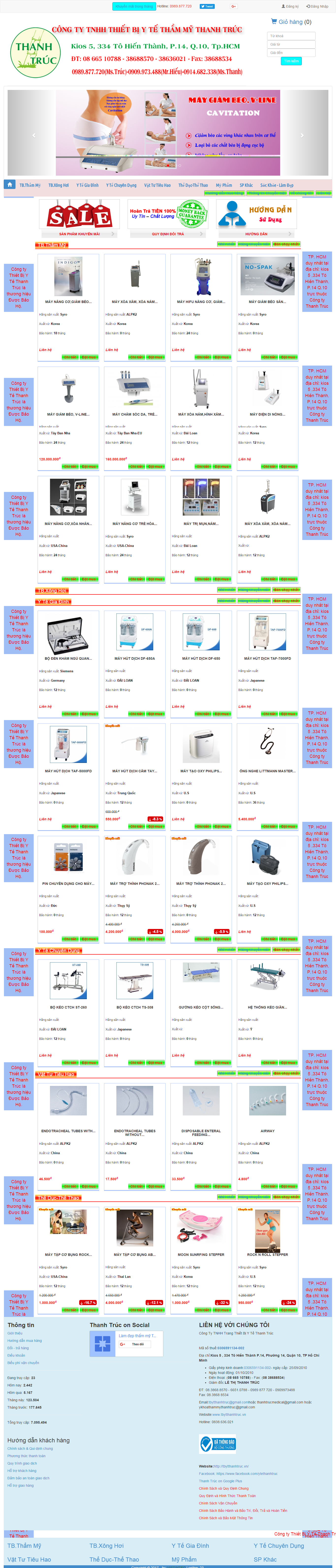 Thiết kế Web thiết bị y tế, dụng cụ y tế tbytthanhtruc.vn